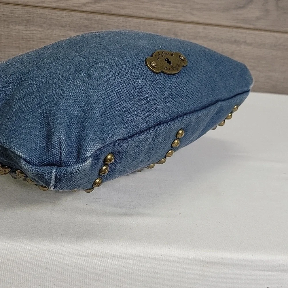 Lucky Brand Coated Canvas and Brown Leather Studded Shoulder Bag